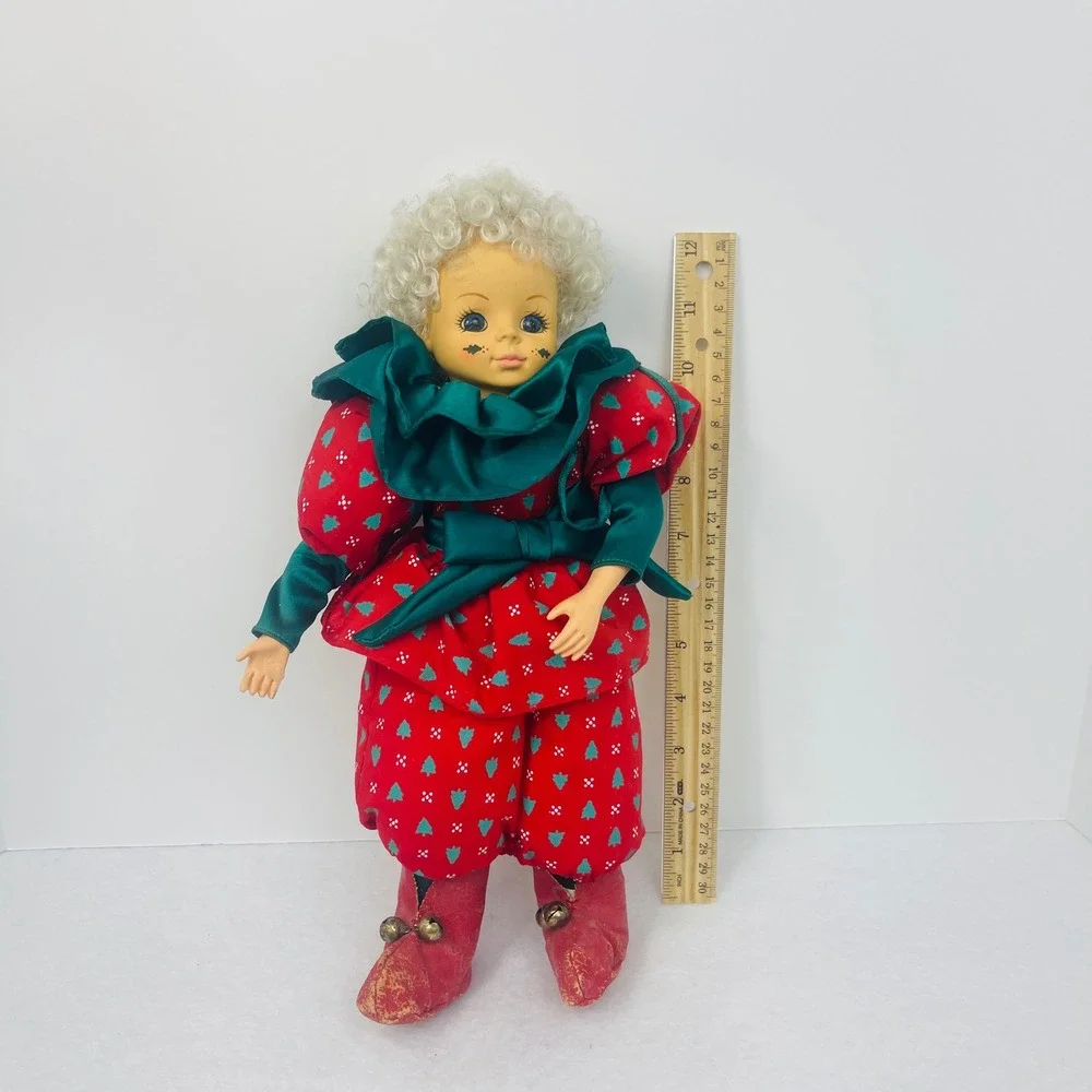 Vintage Brinn's December Calendar Doll Christmas Tree Outfit Red Green 11.5